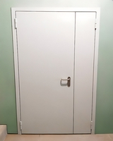 Белая полуторапольная дверь