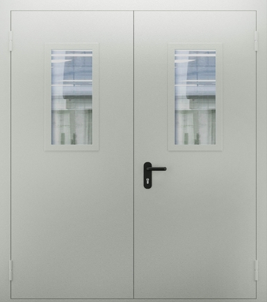 Двупольная противопожарная дверь со стеклом ДПМО 02/60 (EI 60) — №05 (NEW)