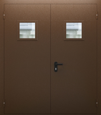 Двупольная противопожарная дверь со стеклом ДПМО 02/60 (EI 60) — №07 (NEW)