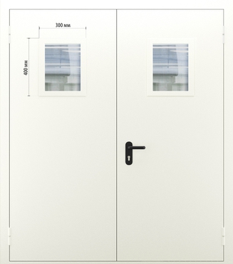 Двупольная противопожарная дверь со стеклом ДПМО 02/60 (EI 60) — №08 (NEW)