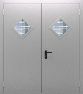Двупольная дверь со стеклом ДПМО 02/60 (EI 60) — №09 (NEW)