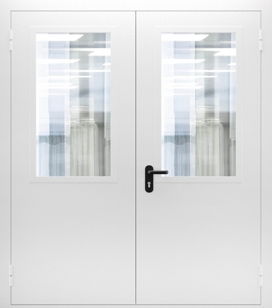 Двупольная противопожарная дверь со стеклом ДПМО 02/60 (EIW 60) — №08 (NEW)