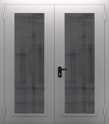 Двупольная противопожарная дверь со стеклом ДПМО 02/60 (EIW 60) — №09 (NEW)