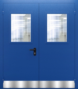 Двупольная дверь со стеклом и отбойником ДПМО 02/60 (EI 60) — №02 (NEW)