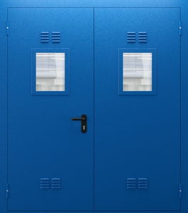 Двупольная дверь со стеклом и вентиляцией ДПМО 02/60 (EI 60) — №07 (NEW)