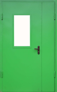 Полуторопольная техническая дверь со стеклопакетом — 001