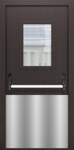 Однопольная дверь МДФ со стеклом, отбойником и системой Антипаника ДПМО 01/60 (EI 60) — №03 (NEW)