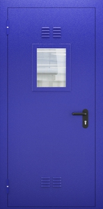 Однопольная дверь со стеклом и вентиляцией ДПМО 01/60 (EI 60) — №07 (NEW)