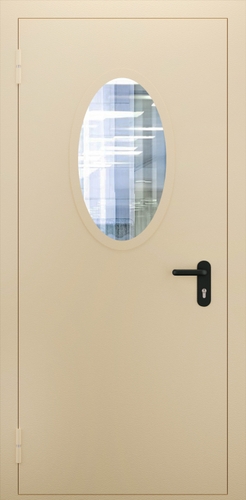 Однопольная противопожарная дверь с овальным стеклом ДПМО 01/60 (EI 60) — №01 (NEW)