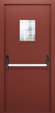 Однопольная противопожарная дверь со стеклом и системой Антипаника ДПМО 01/60 (EI 60) — №06 (NEW)