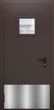 Однопольная противопожарная дверь со стеклом и отбойником ДПМО 01/60 (EI 60) — №04 (NEW)