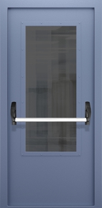 Однопольная дверь со стеклом и системой Антипаника ДПМО 01/60 (EIW 60) — №10 (NEW)