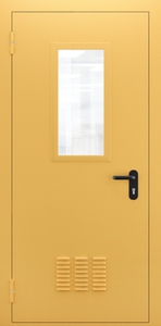 Однопольная дверь со стеклом и вентиляцией ДПМО 01/60 (EI 60) — №10 (NEW)