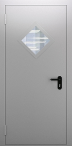Однопольная дымогазонепроницаемая дверь со стеклом ДПМО 01/60 (EIS 60) — №09 (NEW)
