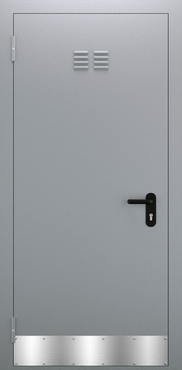 Однопольная глухая противопожарная дверь с отбойником и вентиляцией ДПМ 01/60 (EI 60) — №01 (NEW)