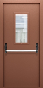 Однопольная дымогазонепроницаемая дверь со стеклом и системой Антипаника ДПМО 02/60 (EISW 60) — №08 (NEW)