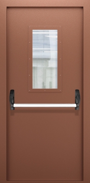 Однопольная противопожарная дымогазонепроницаемая дверь со стеклом и системой Антипаника ДПМО 02/60 (EISW 60) — №08 (NEW)