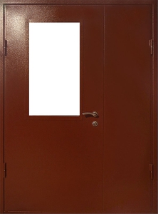 Полуторопольная дверь со стеклом — 002