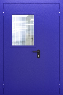 Полуторопольная противопожарная дымогазонепроницаемая дверь со стеклом ДПМО 02/60 (EIS 60) — №03 (NEW)