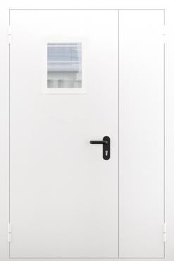 Полуторопольная противопожарная дымогазонепроницаемая дверь со стеклом ДПМО 02/60 (EIS 60) — №09 (NEW)