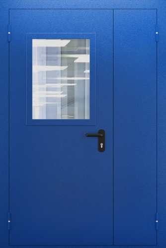 Полуторопольная противопожарная дверь со стеклом ДПМО 02/60 (EI 60) — №03 (NEW)