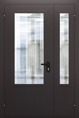 Полуторопольная противопожарная дверь со стеклом ДПМО 02/60 (EIW 60) — №06 (NEW)
