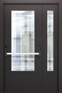 Полуторопольная дверь со стеклом и системой Антипаника ДПМО 02/60 (EIW 60) — №06 (NEW)