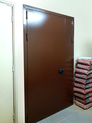 Полуторопольная коричневая дверь для института (Ленинский пр-т)