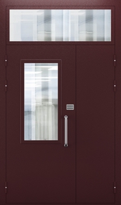 Техническая полуторопольная дверь со стеклом и фрамугой — №09 (NEW)