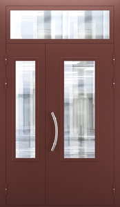 Техническая полуторопольная дверь со стеклом и фрамугой — №06 (NEW)
