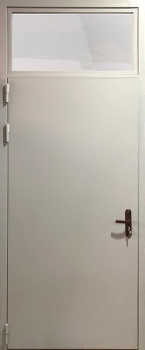 Однопольная техническая дверь с остекленной фрамугой — 005
